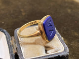 A.V. Victorian Lapis Lazuli Signet Ring in 18ct Gold