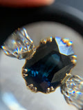 Vintage 18ct Gold Sapphire and Diamond 3 Stone Ring