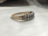 Late Georgian / Early Victorian Old cut diamond two row ring
