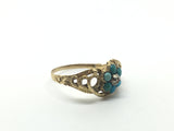 Gold Victorian Snake Turquoise and Diamond Ring - Ishy Antiques