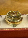 3.80ct Old Cut Diamond Heart Ring