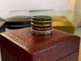 Green Enamel Silver Band