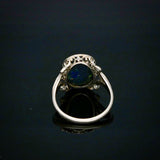 Antique Platinum Black Opal Ring