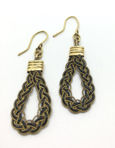 Victorian Gold Elephant Hair Earrings - Ishy Antiques