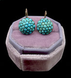 Victorian Turquoise Button Earrings