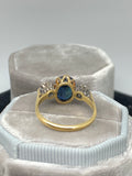 Vintage 18ct Gold Sapphire and Diamond 3 Stone Ring