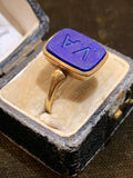 A.V. Victorian Lapis Lazuli Signet Ring in 18ct Gold
