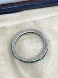 Art Deco Silver Emerald Paste Eternity Ring