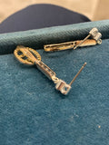 Platinum and Gold Diamond Buckle Earrings