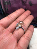Prasiolite Quartz droplet 18ct Diamond ring