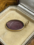18ct Gold Swan Intaglio Pendant