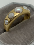 Victorian Pearl 5 Stone 18ct Gold Gypsy Ring