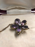 Victorian Amethyst Gold Pansy Brooch