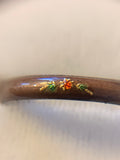 Reserved! 3 Enamel Silver Band with Floral Detail