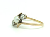 Edwardian Diamond and Pearl Ring 18ct Gold - Ishy Antiques