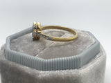18ct Gold Geometric Sapphire and Diamond Ring