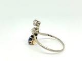 reserved Edwardian 18ct White Gold Sapphire and Diamond ring