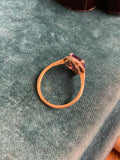 Buff Top Art Deco Amethyst Ring