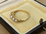 Private sale Antique 18ct Gold  Pearl 5 Stone Ring and 5 stone diamond ring