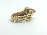 French Art Nouveau Two Nude Females Diamond Ring - Ishy Antiques