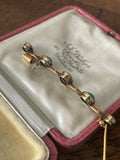 Early 20th Century Turquoise and Diamond Bar Brooch