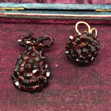 Georgian Garnet Glass Day and Night Earrings