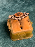 Late Victorian Citrine and Diamond Panel Ring