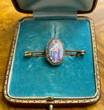 Rose cut diamond Enamel Brooch
