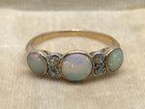 Edwardian 18ct Gold Opal and Diamond Ring