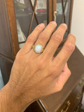 Antique Opal and Diamond Cluster Ring