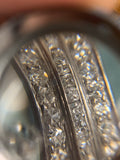 18ct White Gold 20th Century Diamond Three Row Band