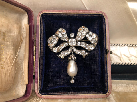 Georgian Paste Bow Brooch