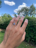 18ct Gold Geometric Sapphire and Diamond Ring