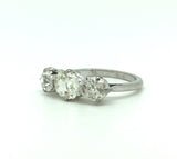 1930's Platinum Old Cut Diamond Three Stone Ring - Ishy Antiques
