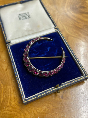 Victorian Tourmaline Crescent Brooch