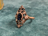 Late Victorian Sapphire and Diamond Panel Ring