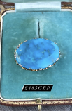 Blue Agate Brooch 14ct gold