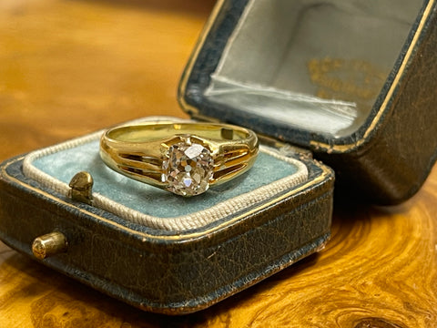 On hold Antique 1.05ct Old Cut Diamond Solitaire Ring