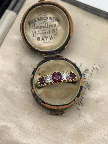 Edwardian 18ct Gold Ruby and Diamond Ring