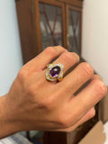 18ct Gold Amethyst and Diamond Cocktail ring