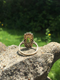 Art Deco Peridot Panel Ring - Ishy Antiques