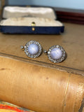 Reserved 18ct Gold and Silver Star Sapphire And Diamond Earrings