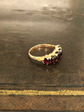 14ct Gold Garnet Five Stone Ring
