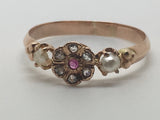 Victorian French 18ct Ruby and Rose Cut Diamond Ring - Ishy Antiques