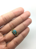 Gold Victorian Snake Turquoise and Diamond Ring - Ishy Antiques