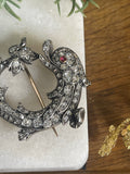 Victorian Diamond and Ruby Dolphin Brooch