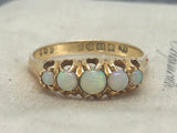 Edwardian 18ct Gold Five Stone Opal Ring