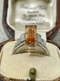 Platinum Topaz and Diamond Cocktail Ring