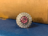 Reserved! 18ct and Platinum Pink Spinel and Diamond Ring