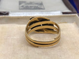 Fully Hallmarked 18ct Antique Snake Ring with Diamond Eyes